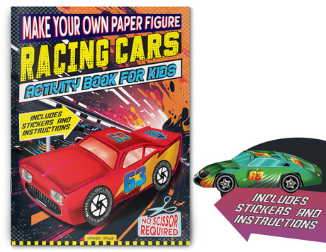 Make Your Own Paper Figures – Racing Cars Cut, Fold & Create Your Own Racetrack Cars | Ages 6–10 | DIY Craft Fun for 2+ Hours of Hands-On Play - Retail Maharaj