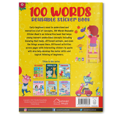 100 Words Reusable Sticker Book For Children - Retail Maharaj