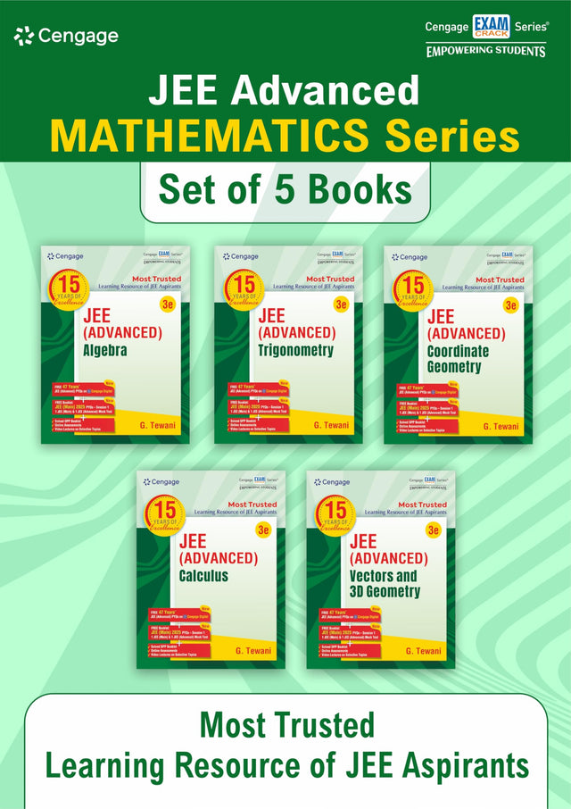 Cengage Mathematics Combo for JEE Advanced: Algebra + Calculus + Coordinate Geometry + Trigonometry + Vectors and 3D Geometry Set of 5 Books with Free Online Assessments & Digital Content - Retail Maharaj