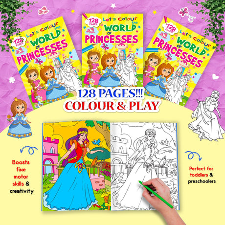 Let’s Colour the World of Princesses: Activity & Colouring Book for Kids Ages 3–9 | Perfect Gift for Drawing, Painting & Creativity | Premium Paper Quality - Retail Maharaj