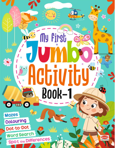 My Jumbo Activity Book No. 1: 80 Pages of Fun Activities for Kids Ages 3–10 | Mazes, Word Search, Copy Colouring, Dot to Dot, Spot the Differences | Activity Workbook With Answers for Boys & Girls - Retail Maharaj