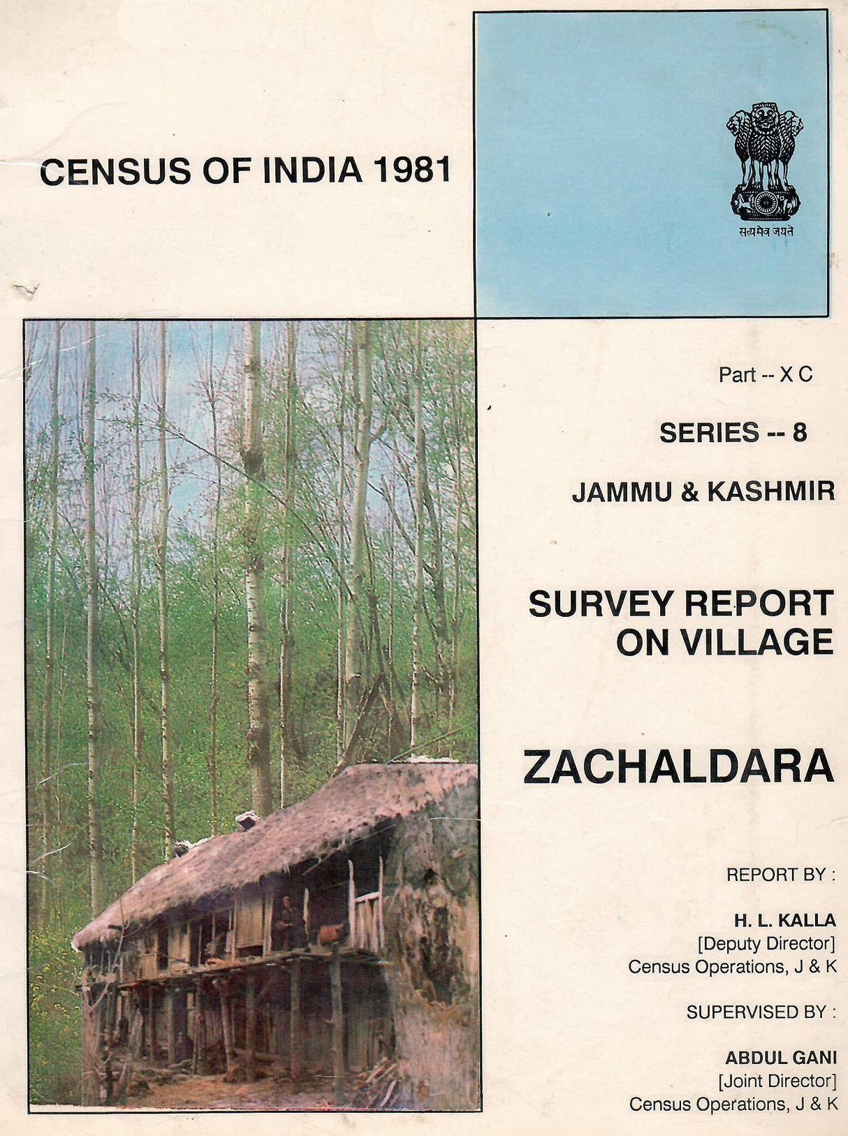 Census of India 1981 - Jammu & Kashmir - Zachaldara - Survey Report on Village - Part - XC [Paperback] H. L. Kalla and Abdul Gani