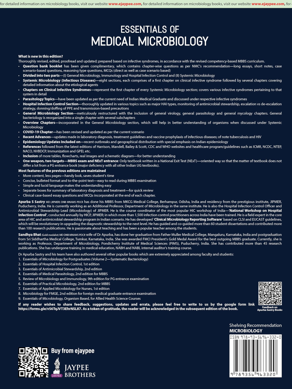 ESSENTIALS OF MEDICAL MICROBIOLOGY WITH COMPLIMENTARY QUESTION BOOK - Retail Maharaj