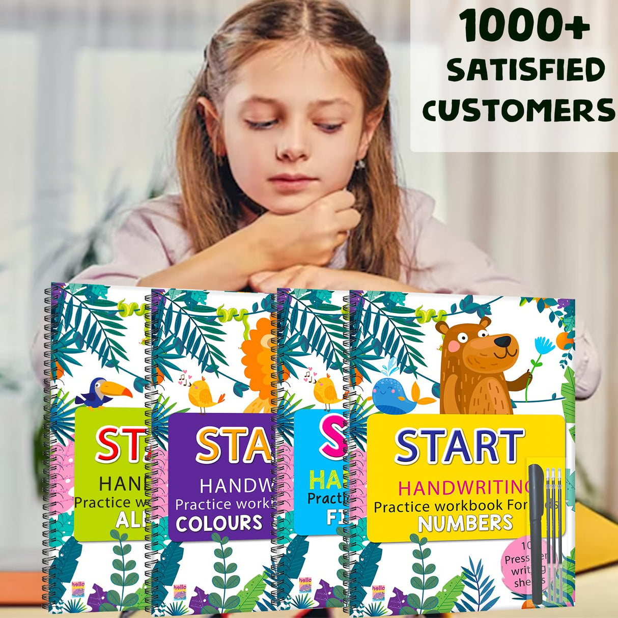 Start Handwriting Practice Alphabet Writing Books English Language - Letter Word and Sentence Writing Practice illustrated Book, Fun and Educational - Ages 2+ Years - Retail Maharaj