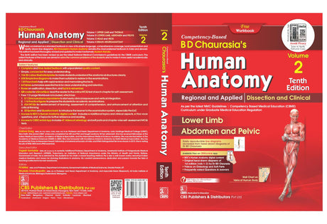 Bd Chaurasias Human Anatomy - 10Ed Vol 2 Regional And Applied Dissection And Clinical Lower Limb Abdomen And Pelvis With Free Workbook And Ebooks (Pb 2025) - Retail Maharaj