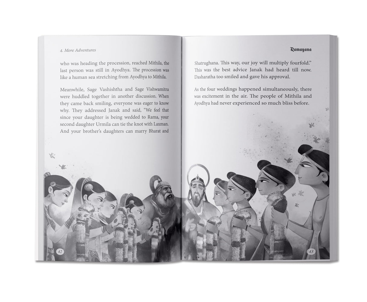 Illustrated Ramayana For Children (Black and White) - Retail Maharaj