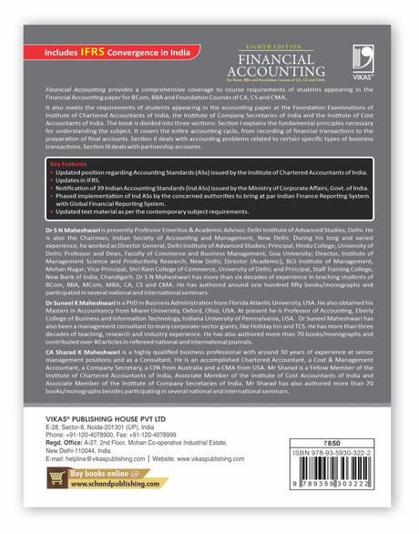 Financial Accounting For B.Com, BBA and Foundation Courses of CA, CS and CMA (8/e) - Retail Maharaj