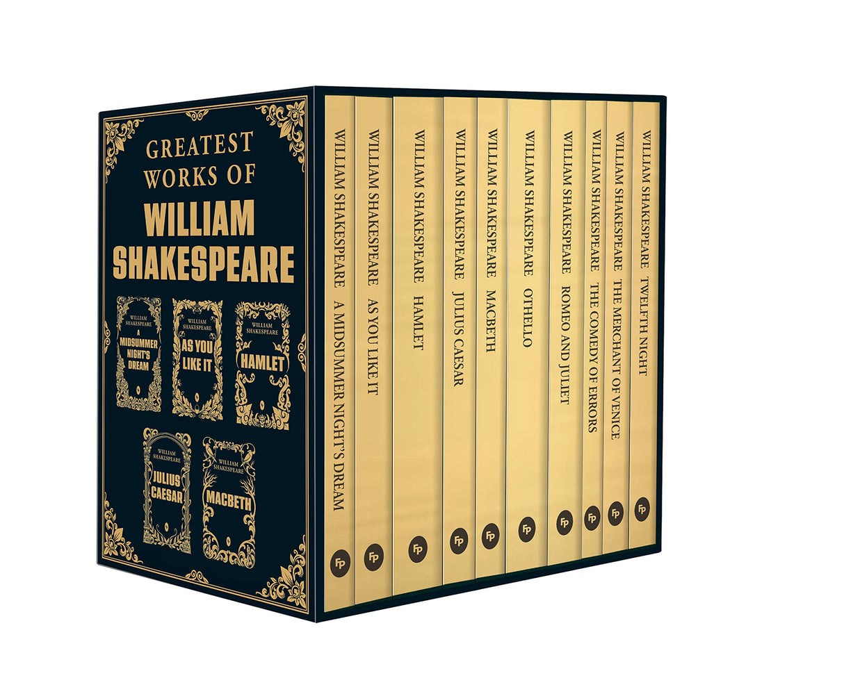 Greatest Works of William Shakespeare (Boxed Set of 10) - Hamlet,Othello,The Merchant of Venice,Macbeth,The Comedy of Errors,Romeo & Juliet,Julius Caeser,Twelfth Night,A Midsummer Night's Dream - Retail Maharaj