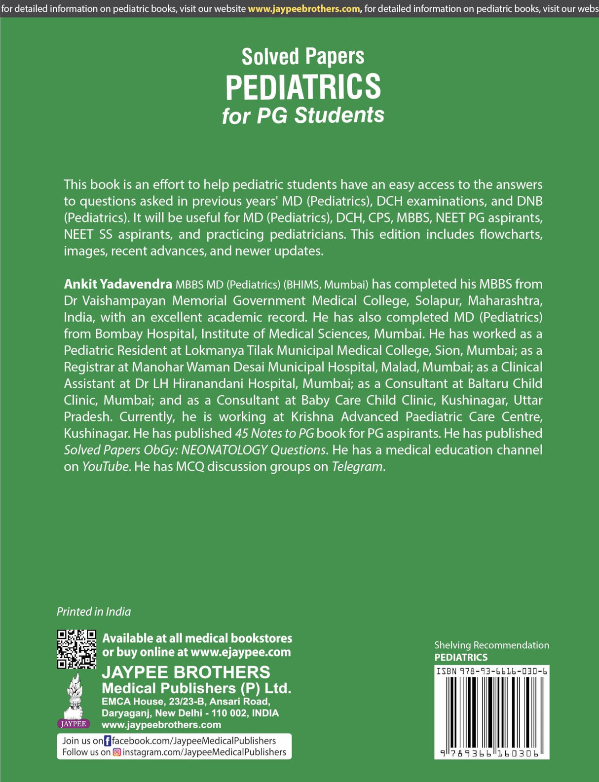 SOLVED PAPERS PEDIATRICS FOR PG STUDENTS - Retail Maharaj