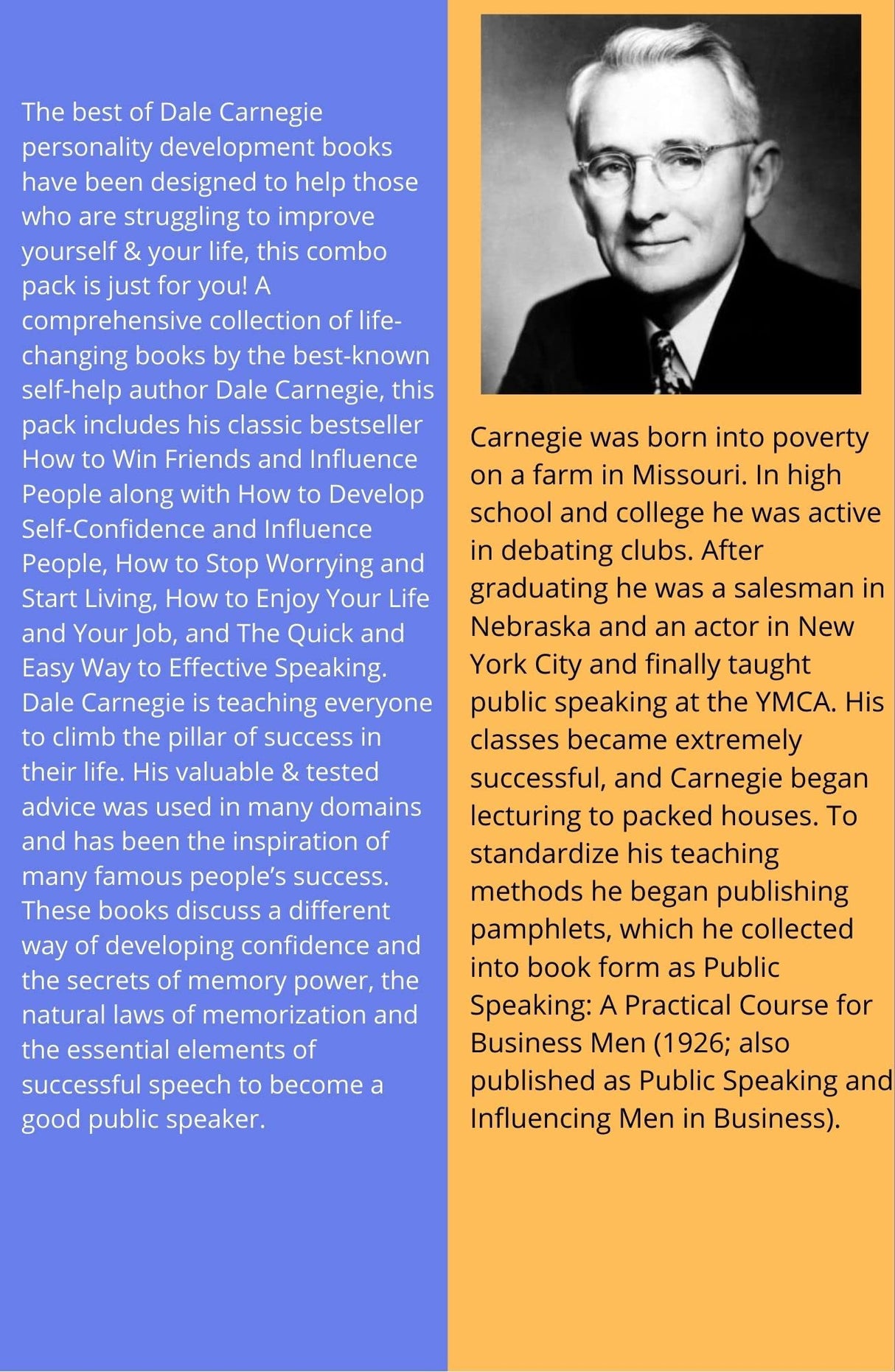 Best of Dale Carnegie For Personality Development Books (Set of 5) How To Stop Worrying & Start Living, How To Enjoy Your Life, How To Develop Self Confidence & Influence People & More 2 Books - Retail Maharaj