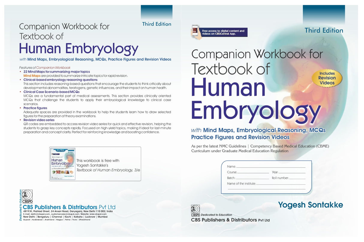 Textbook of Human Embryology , with Clinical Cases, 3D Illustrations and Flowcharts 3/e | As per the latest NMC Guidelines | (CBME) Curriculum under Graduate Medical Education Regulation | Free Companion Workbook Included - 2026 - Retail Maharaj