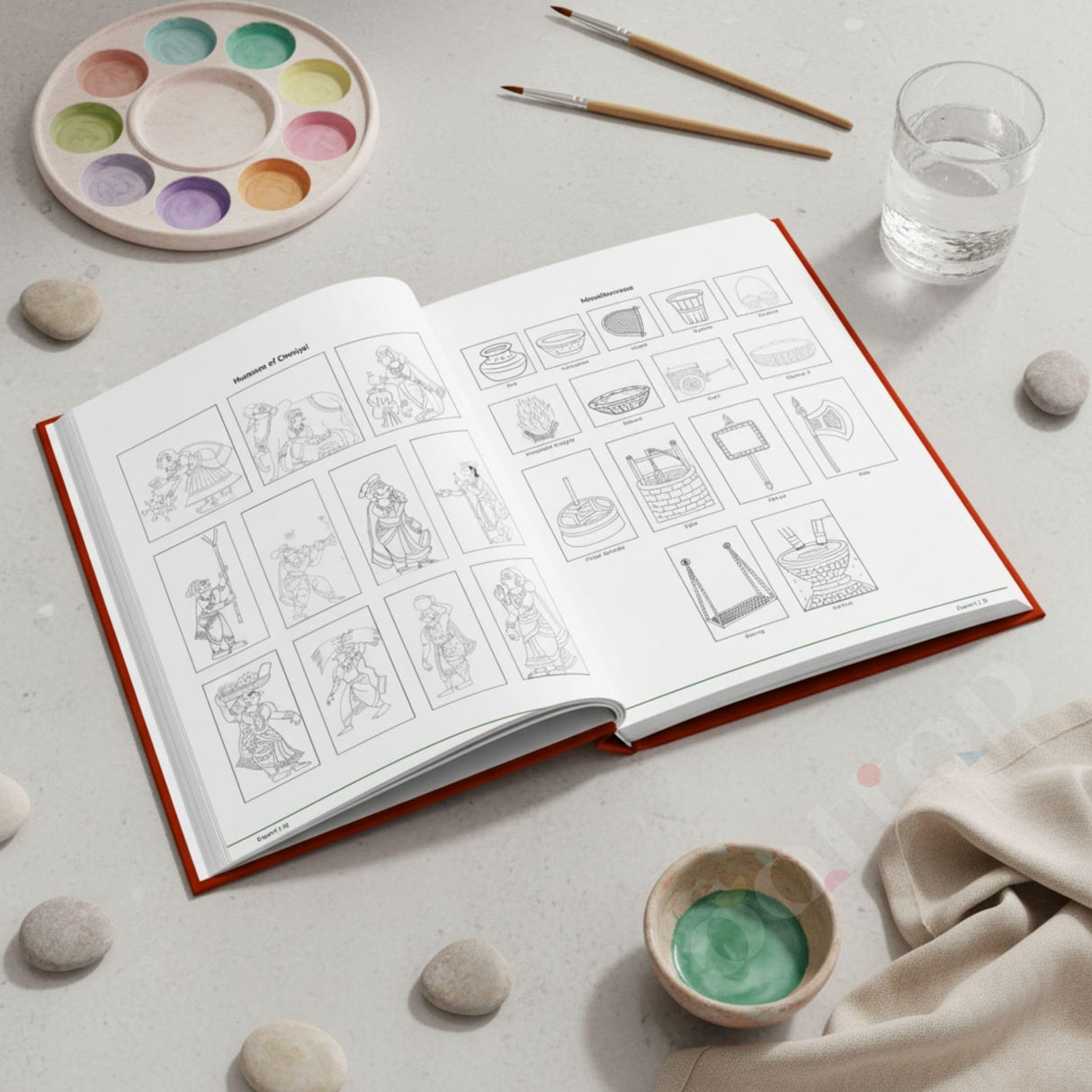 Rooftop Artventures of Cheriyal - Expert Coloring Book | Advanced Indian Folk Art Designs | Traditional Scroll Painting Patterns | Stress-Relief & ... for Artists & Art Enthusiasts: English - Retail Maharaj