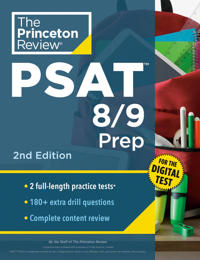 Princeton Review PSAT 8/9 Prep, 2nd Edition: 2 Practice Tests + Content Review + Strategies for the Digital PSAT 8/9 - Retail Maharaj