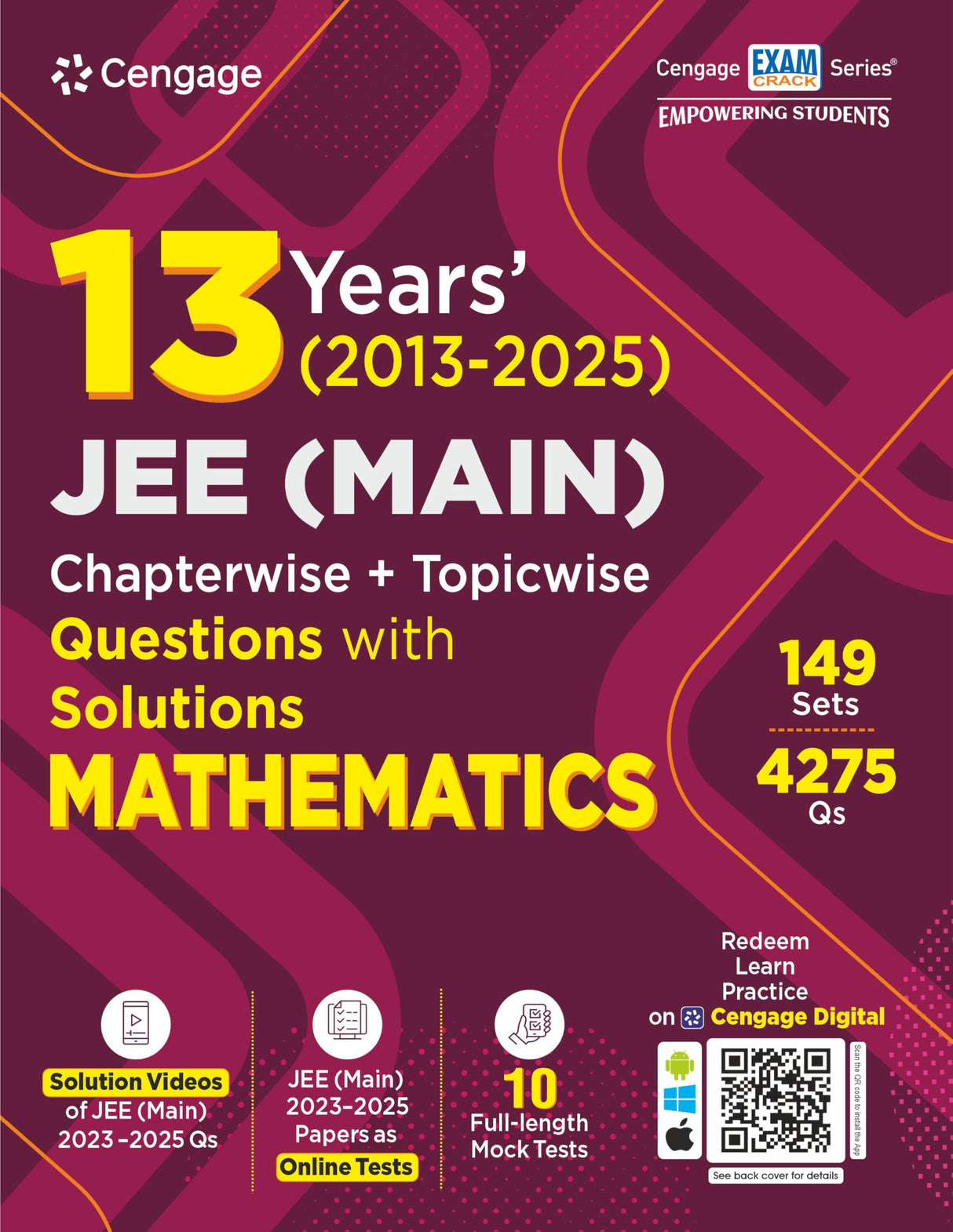 Cengage 13 Years (2013 - 2025) JEE Main Chapterwise + Topicwise Questions with Solutions: Mathematics - Retail Maharaj