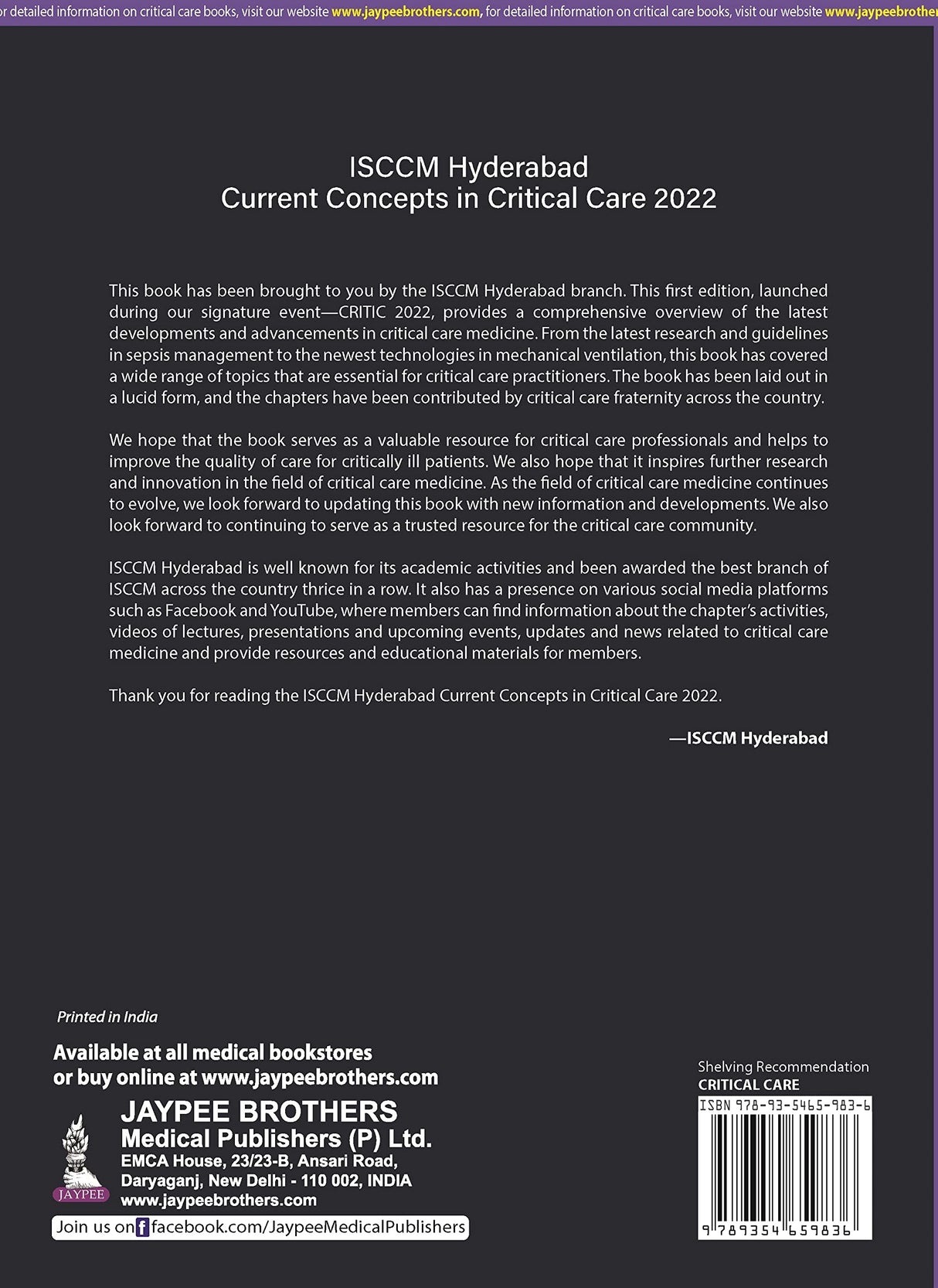 ISCCM HYDERABAD CURRENT CONCEPTS IN CRITICAL CARE 2022 - Retail Maharaj