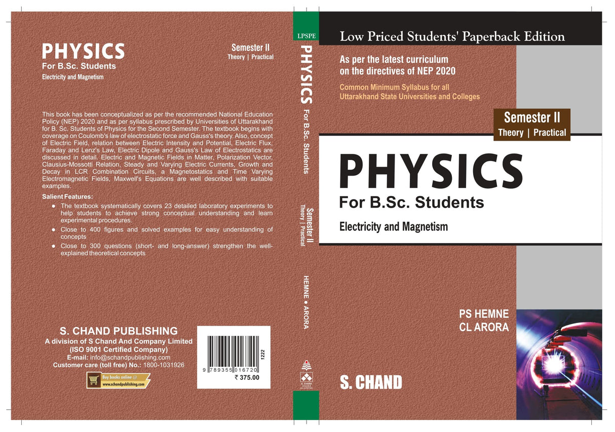Physics for B.Sc. Students Semester II: Electricity and Magnetism (NEP 2020 – For the University of Uttarakhand) - Retail Maharaj