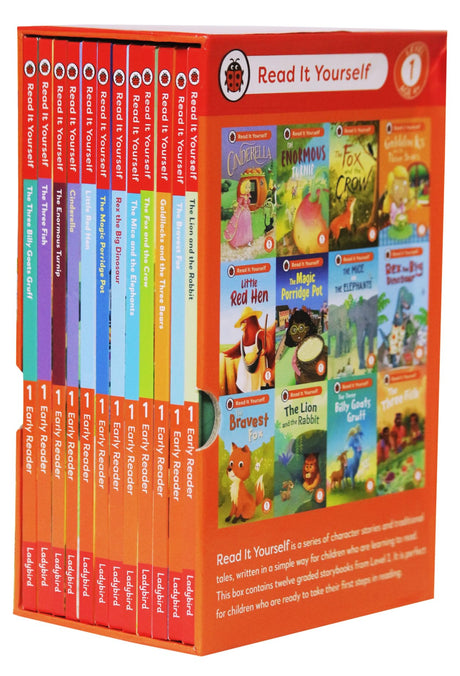 Read It Yourself with Ladybird: Early Readers Level 1: 12 Books Collection Box Set (Cinderella, The Three Billy Goats Gruff, Little Red Hen, The Enormous Turnip, The Fox and the Crow and More) - Retail Maharaj