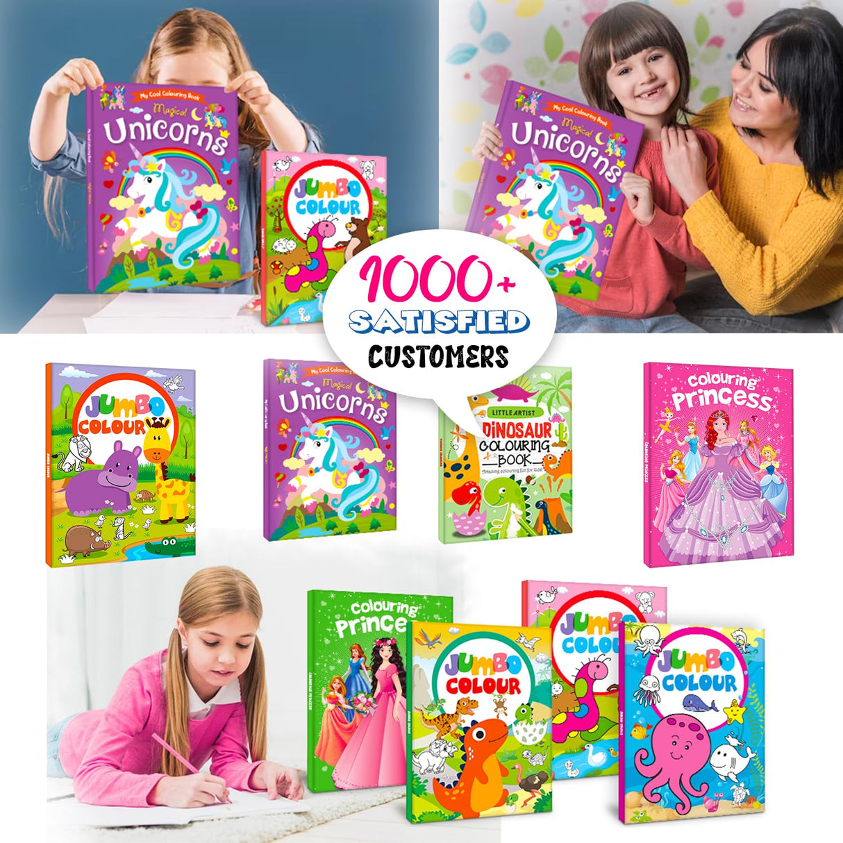 Hello Friend Books My Cool Colouring Book of Magical Unicorns: Jumbo Copy Colouring - Practice Drawing, Painting and Colouring with Reference for Kids - Retail Maharaj