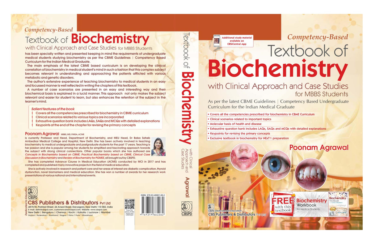 Competency - Based Textbook of Biochemistry with Clinical Approach and Case Studies for MBBS Students with | FREE Biochemistry Workbook for Medical Students - 2025 - Retail Maharaj