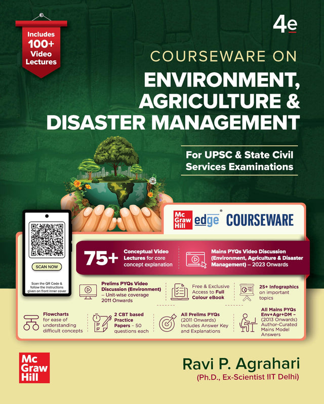Environment, Agriculture & Disaster Management Courseware, 4e for UPSC 2026 by Dr Ravi P. Agrahari | Solved Previous Years' Questions for Prelims (2013-2025) & Mains (2023-25) | 75+ Conceptual Videos - Retail Maharaj