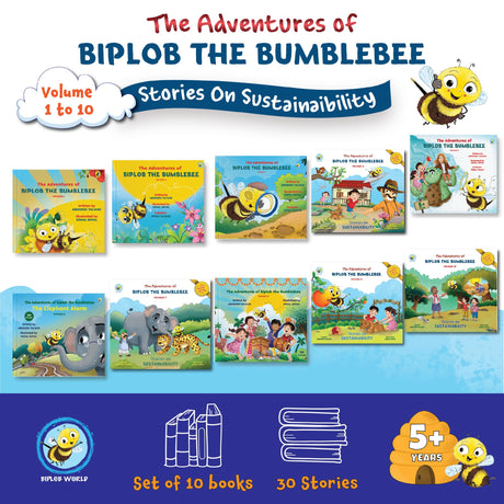 Biplob the Bumblebee The Adventures of Biplob the Bumblebee Series - Volume 1 to 10 (Combo of 10 Books) | Story Books For Kids 3 to 9 Yrs | Kids Story ... | Children Story Books | Bedtime Story Books - Retail Maharaj