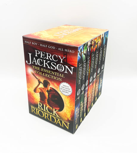The Essential Percy Jackson Collection (7 Books Set) by Rick Riordan (Lightning Thief, Sea of Monsters, Titan's Curse, Battle of Labyrinth, Last Olympian, Greek Heroes, Greek Gods) - Retail Maharaj