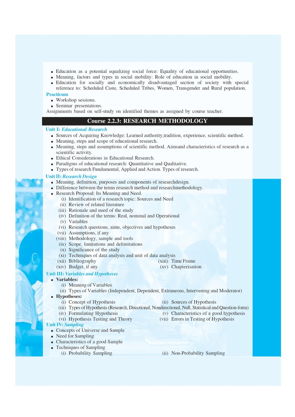 2nd Semester MEd Scholar (English Version)