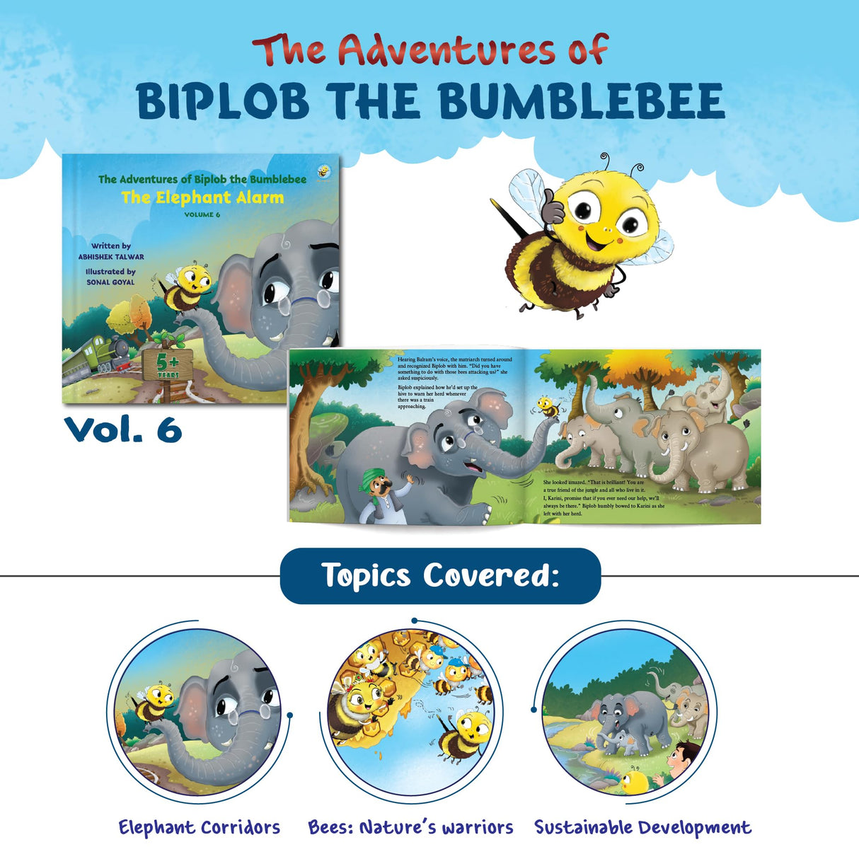 Biplob the Bumblebee The Adventures of Biplob the Bumblebee Series - Volume 6 to 10 (Combo of 5 Books) | Story Books For Kids 3 to 9 Yrs | Kids Story Books | Children Story Books | Bedtime Story Books - Retail Maharaj