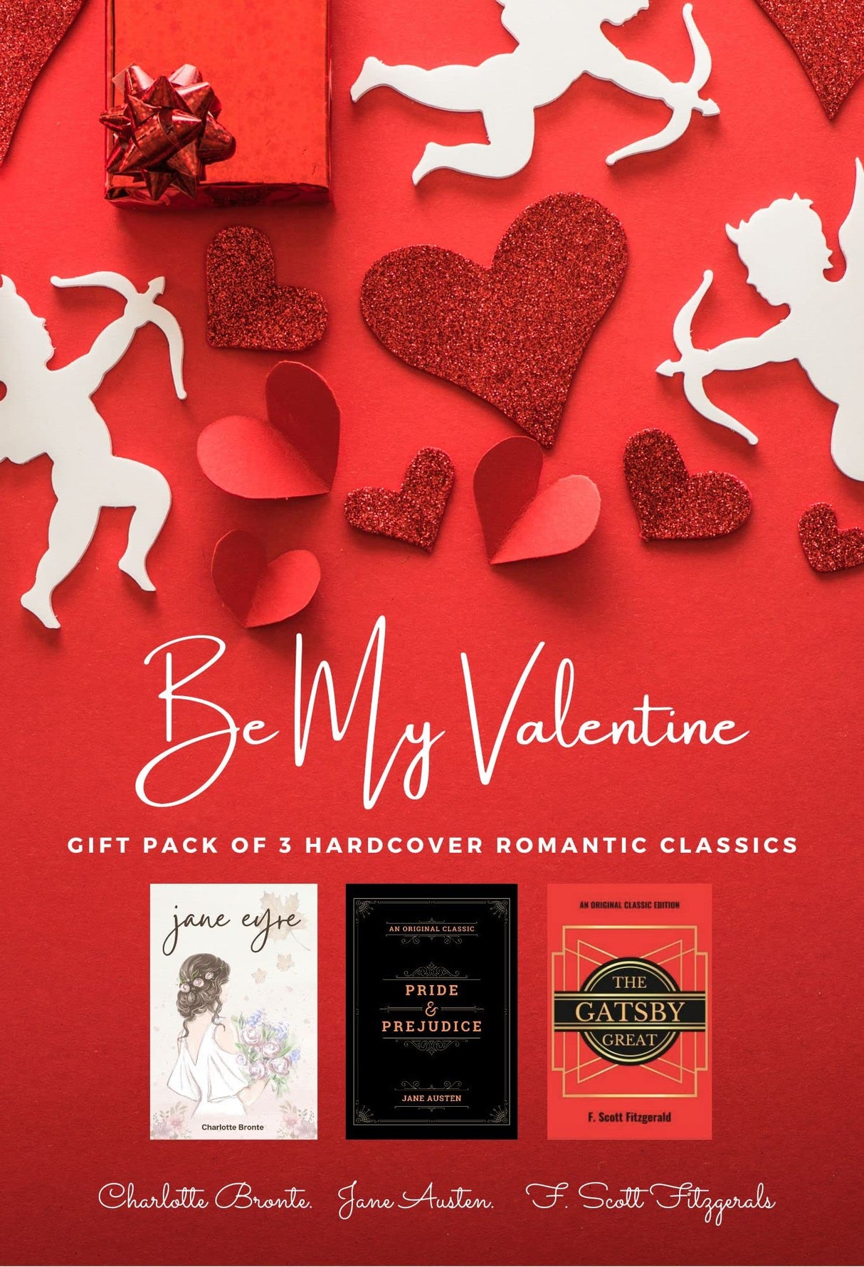 BE MY VALENTINE Gift: Pack of 3 Hardback Romantic Classics - Retail Maharaj