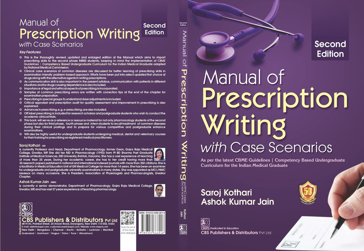Manual Of Prescription Writing With Cases Scenarios 2Ed (Pb 2024) - Retail Maharaj