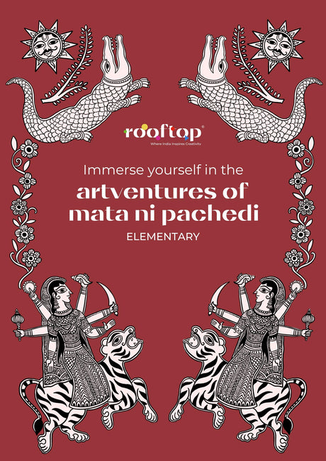 Rooftop Artventures of Mata Ni Pachedi - Elementary | PAPERBACK (Softcover) | Children's Drawing & Colouring Art Book | DIY Activites, Step-by-step ... Compositions | gift for children's: English - Retail Maharaj