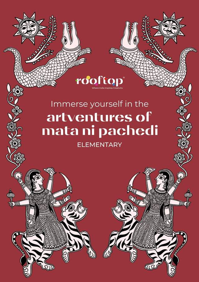 Rooftop Artventures of Mata Ni Pachedi - Elementary | PAPERBACK (Softcover) | Children's Drawing & Colouring Art Book | DIY Activites, Step-by-step ... Compositions | gift for children's: English - Retail Maharaj