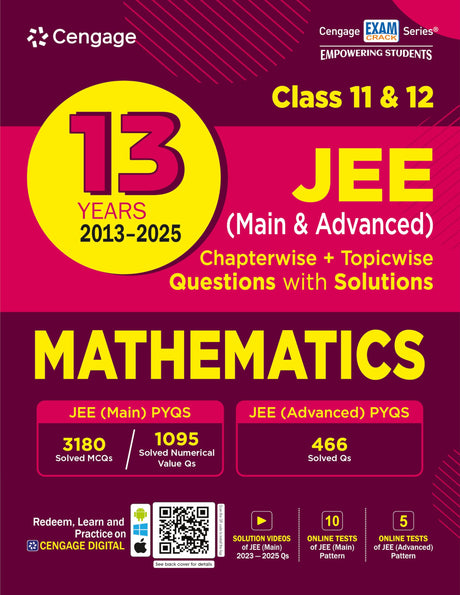 Cengage 13 Years JEE Main & Advanced (2013-2025) Chapterwise & Topicwise Mathematics Solved Question Papers - Retail Maharaj
