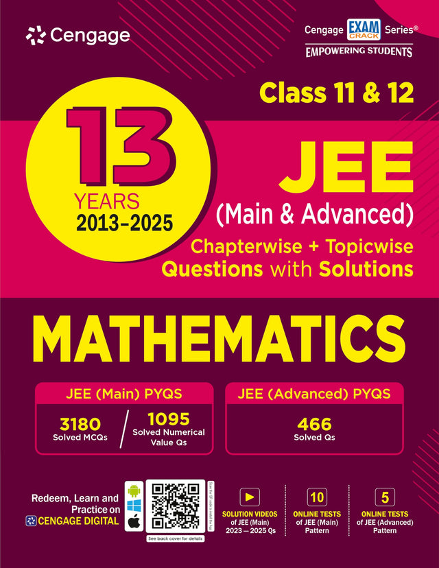 Cengage 13 Years JEE Main & Advanced (2013-2025) Chapterwise & Topicwise Mathematics Solved Question Papers - Retail Maharaj