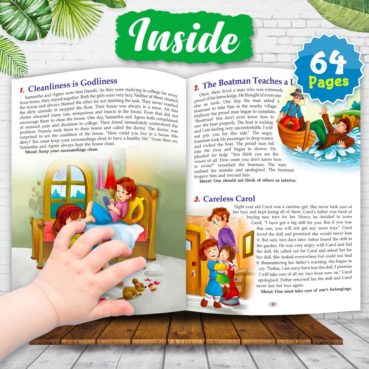 121 Moral Stories - Illustrated Story Books for Kids and Childrens - Bedtime Short Stories with Colourful Pictures in English | Hello Friend Books - Ages 3+ Years (121 Short Stories Book) - Retail Maharaj