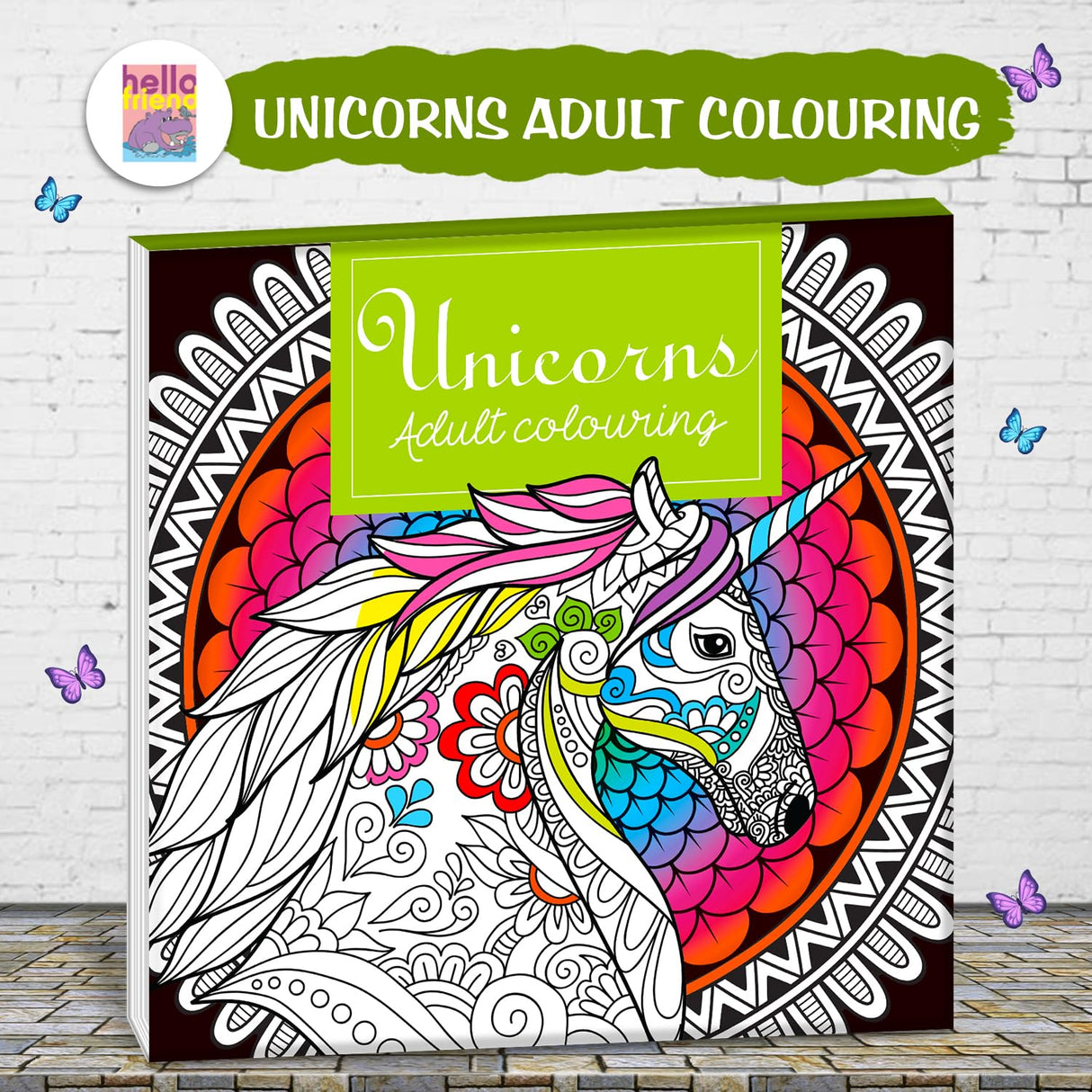 HELLOFRIEND BOOKS Unicorn Adult Colouring Book - Retail Maharaj
