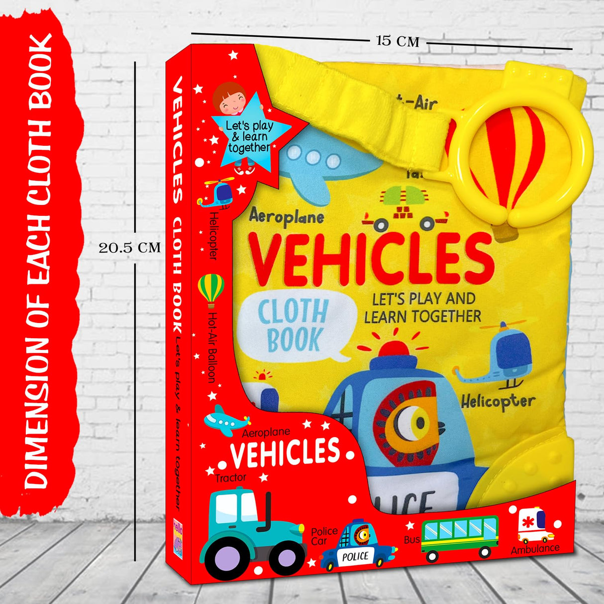 Vehicles Cloth Book for Early Learning and Interactive Education for Kids - Retail Maharaj