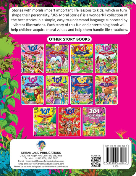 365 Moral Stories for Kids Age 7–12 Years | Short Stories with Valuable Life Lessons | Illustrated Storybook to Build Character & Values - Retail Maharaj