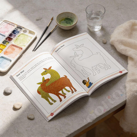 Rooftop Artventures of Gond - Elementary | PAPERBACK (Softcover) | Children's Drawing & Colouring Art Book | Elementary Gond Art Coloring Pages , ... Compositions: English (Artventures of Warli) - Retail Maharaj