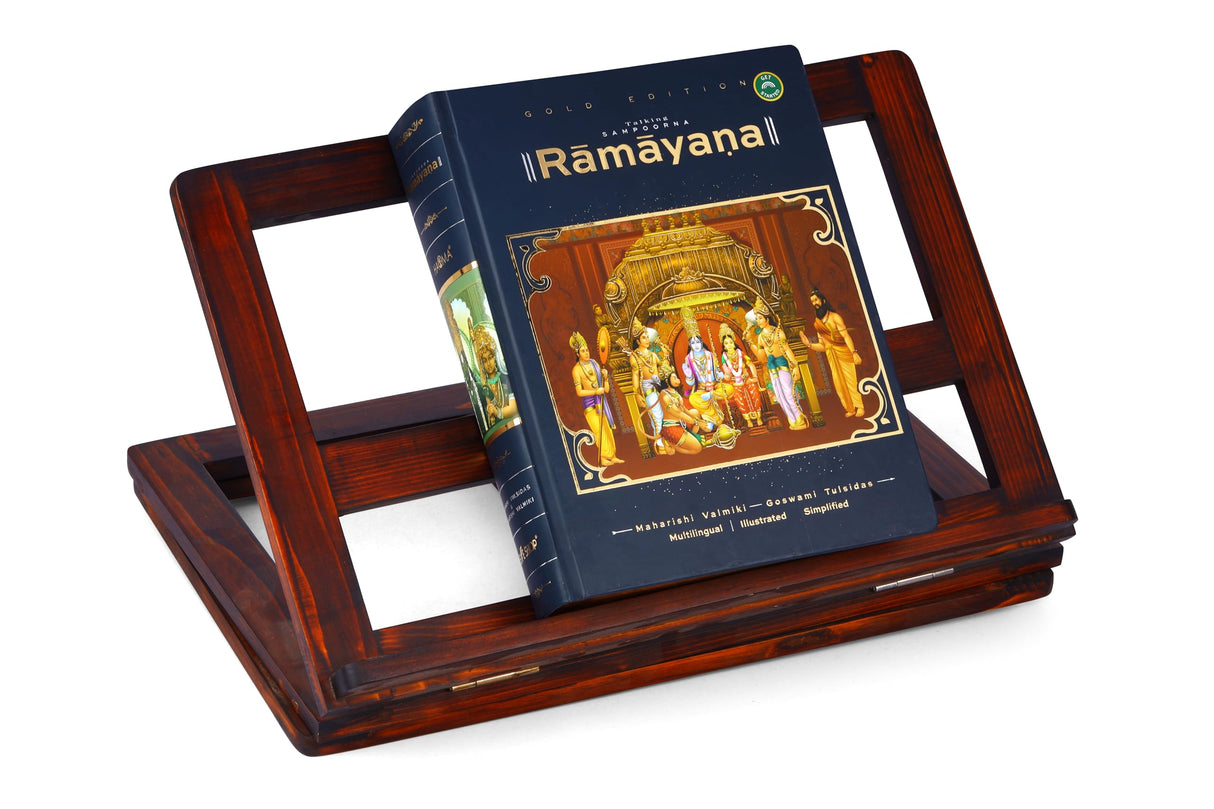 Sampoorna Ramayana The World’s First Talking Ramayana with Interactive Audio in 4 Languages | 800+ Pages, 200+ Illustrations, 24 Bhajans, Ram Katha, ... (Unveil the Divine Journey of Lord Rama) - Retail Maharaj