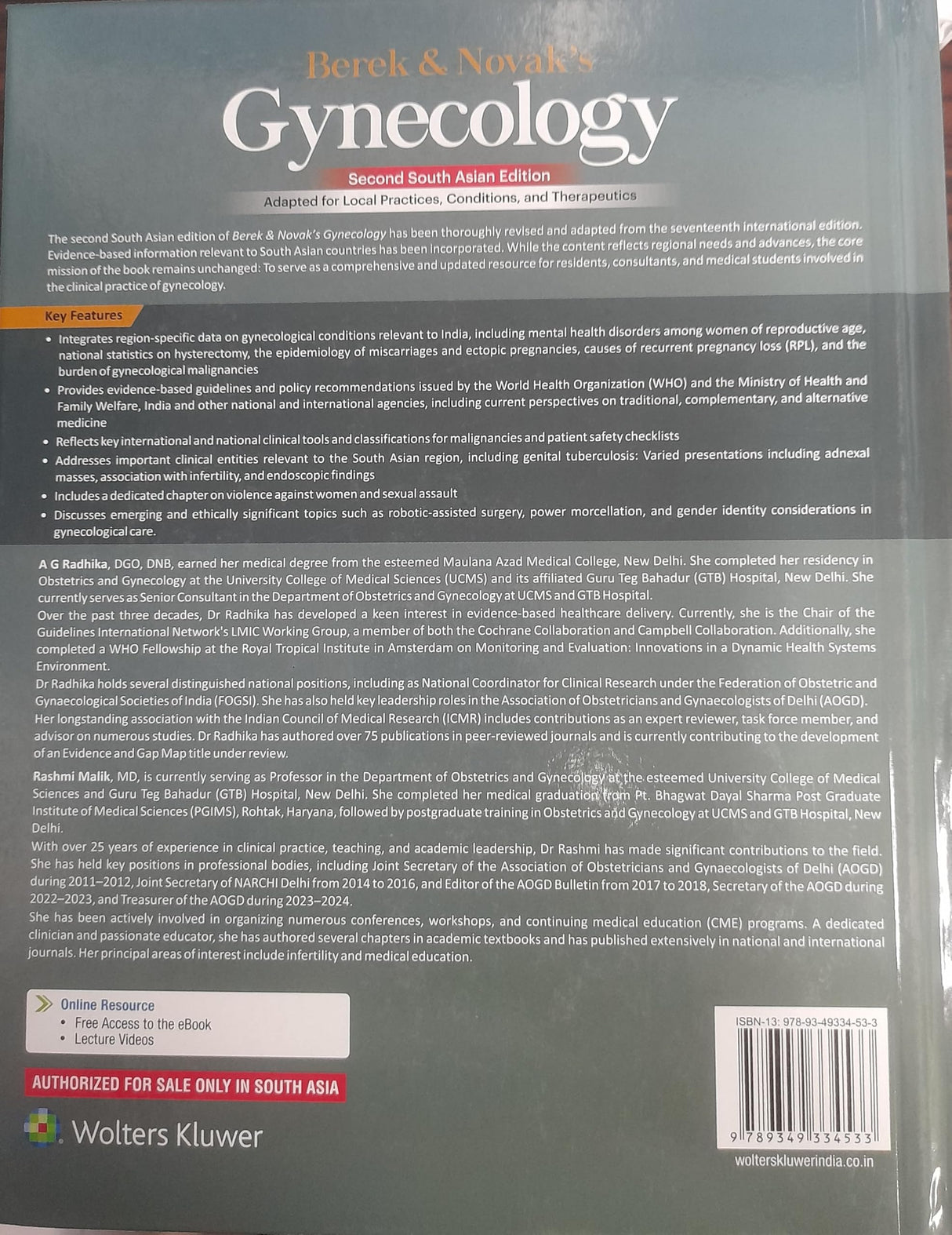 BEREK AND NOVAKS GYNECOLOGY ADAPTED FOR LOCAL PRACTICES CONDITIONS AND THERAPEUTICS WITH ACCESS CODE (SECOND SAE) (HB 2025) ADAPTATION FROM 17ED - Retail Maharaj