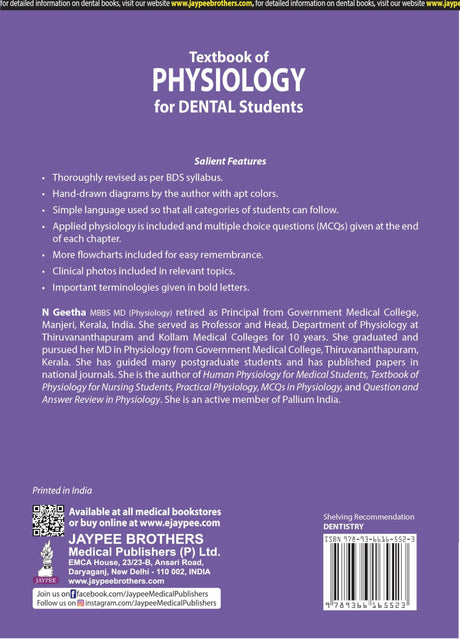 TEXTBOOK OF PHYSIOLOGY FOR DENTAL STUDENTS - Retail Maharaj