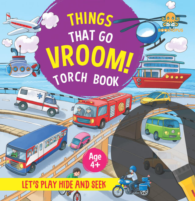 Booktopus Torch Discovery Book - Things That Go Vroom! Hidden Picture Book with Torch - Learning Activity Books for Kids 4+ Years - Interacti: Torch Book - Retail Maharaj