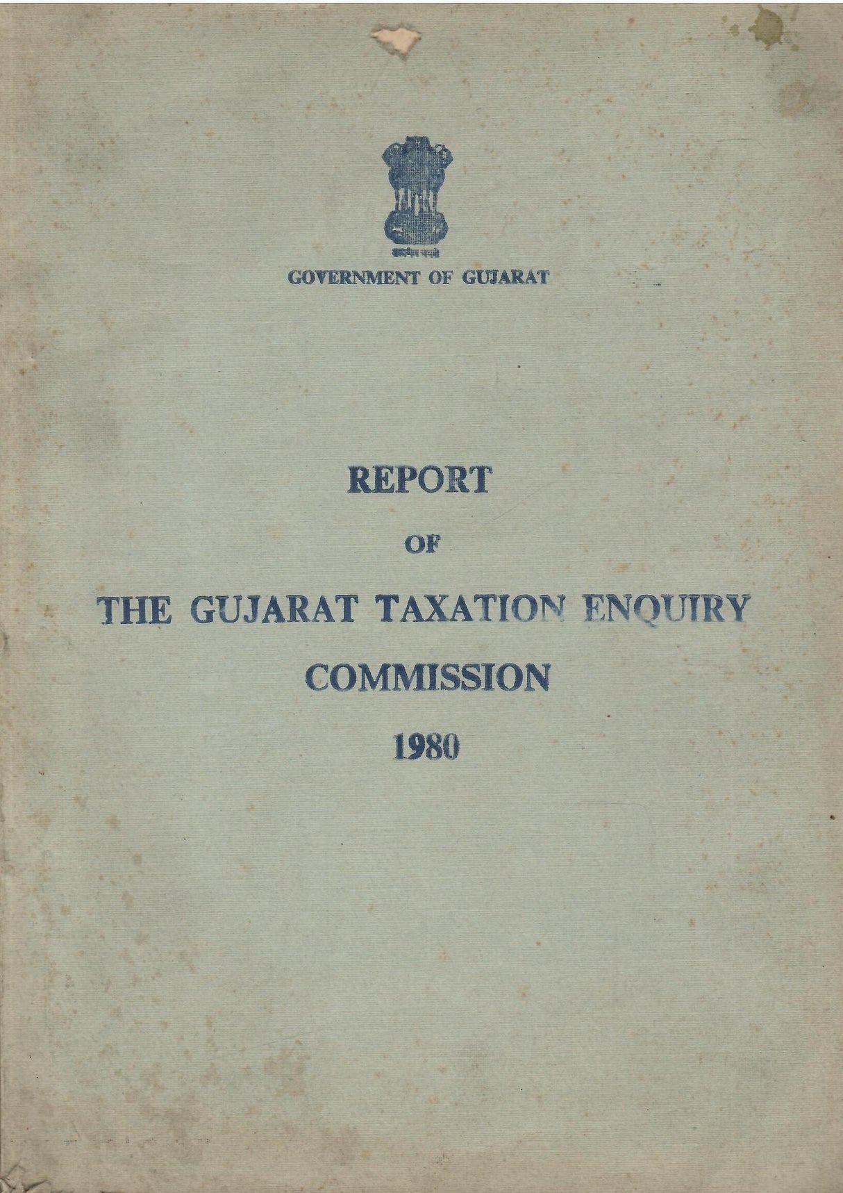 Report Of The Gujarat Taxation Enquiry Commission 1980 - R. J. Chelliah ( Chairman ) ( Rare Book )