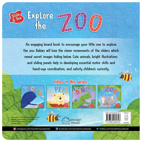 Slide And See - Explore The Zoo : Sliding Novelty Board Book For Kids - Retail Maharaj