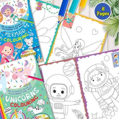 My First 10 Colouring Activity Books Boxset for Kids, Children and Toddlers - Animal, Farm, Space, Dinosaur, Vehicles, Unicorn, Jungle, Princess Coloring Book Gift (Ages 2+ years) (Pack of 10) - Retail Maharaj