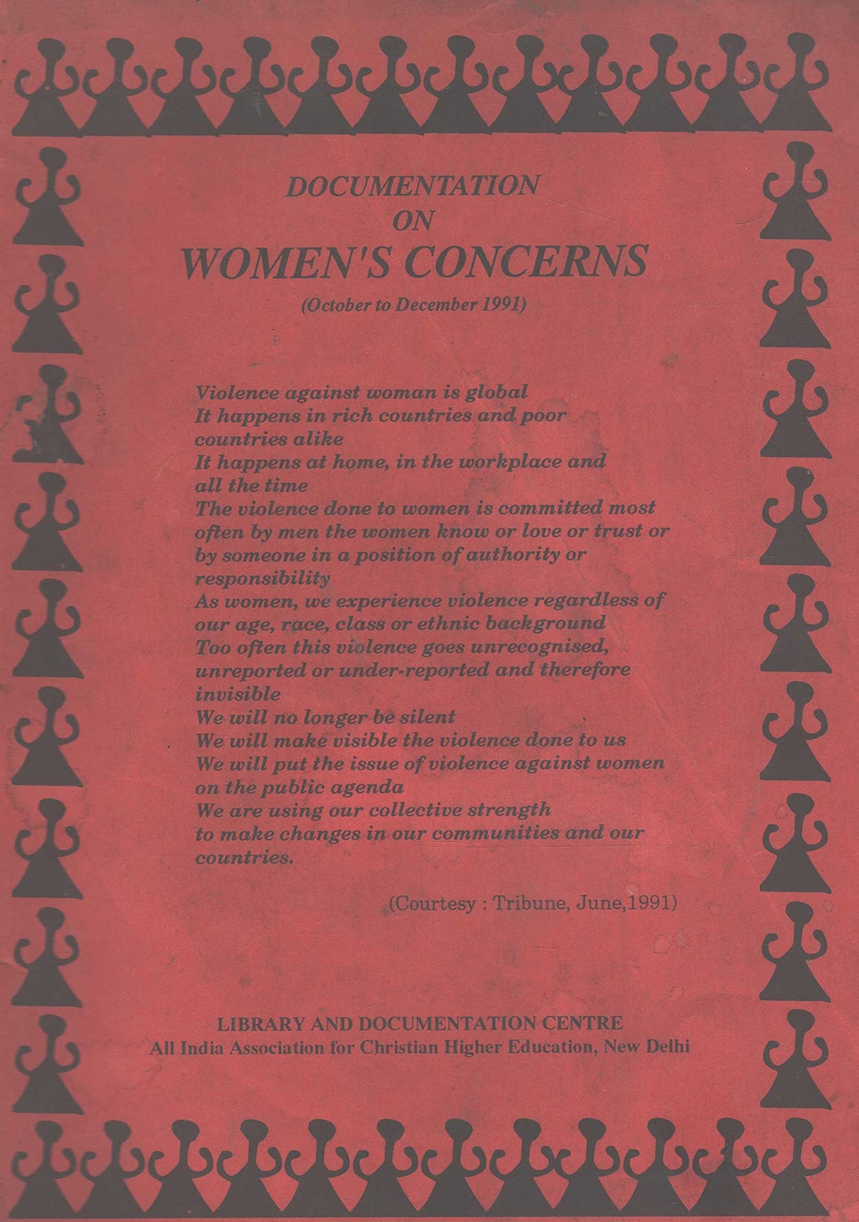 Documentation on Women's Concerns (October to December 1991) [Paperback] Sandarbhini