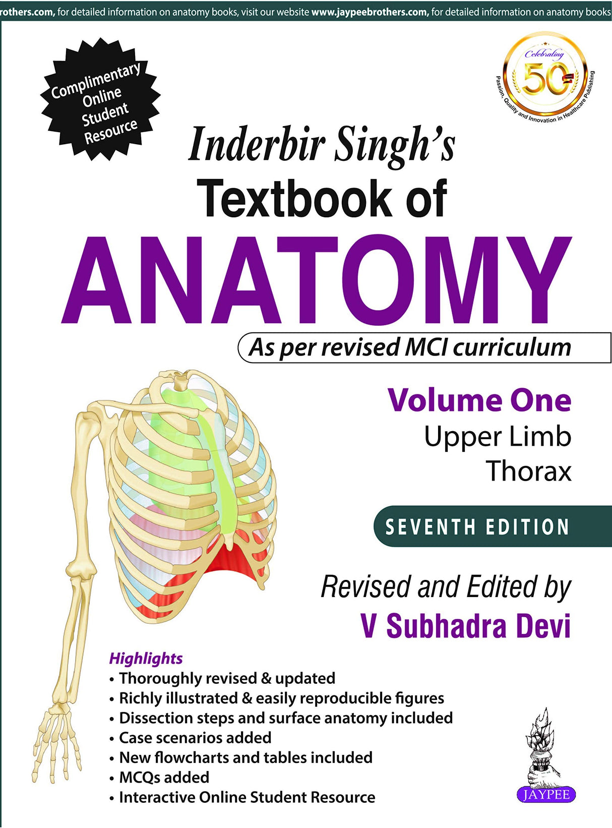 INDERBIR SINGH’S TEXTBOOK OF ANATOMY (VOLUME 1: UPPER LIMB AND THORAX) - Retail Maharaj