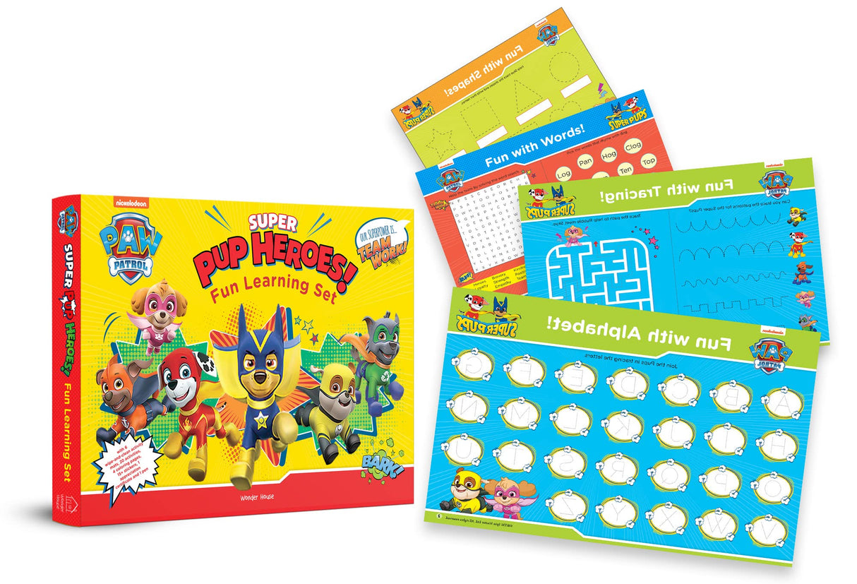 Nickelodeon Paw Patrol – Super Pup Heroes Off Duty!: Fun Learning Set Wipe & Clean Mats, Coloring Sheets, Stickers, Certificate & Pen | Ages 3–6 | 3+ Hours of Adventure-Packed Fun & Skill Practice - Retail Maharaj