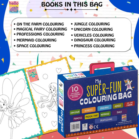 My First 10 Colouring Activity Books Boxset for Kids, Children and Toddlers - Animal, Farm, Space, Dinosaur, Vehicles, Unicorn, Jungle, Princess Coloring Book Gift (Ages 2+ years) (Pack of 10) - Retail Maharaj